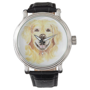 Vrolijke glimlachende Golden Retriever hond huisdi Horloge