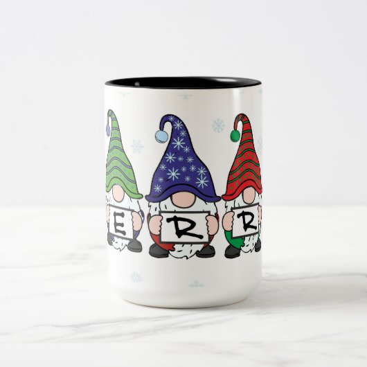 Vrolijke Gnomen Tweekleurige Koffiemok (Center)