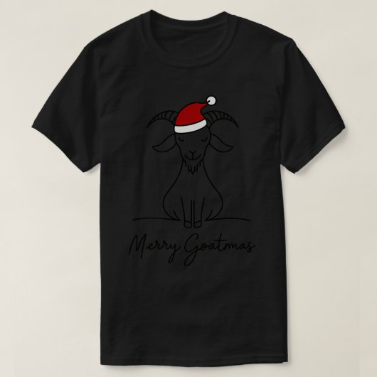 Vrolijke Goatmas Santa Hat Kerstmis voor Geitenlie T-shirt (Design voorkant)