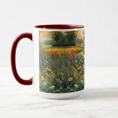 Vrolijke Golden Retriever Frolicking bij Sunrise Mok (Links)