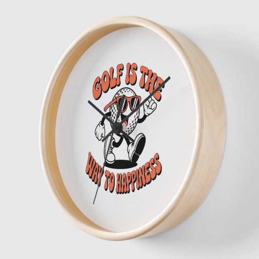 Vrolijke golfbal mascotte (Hoek)