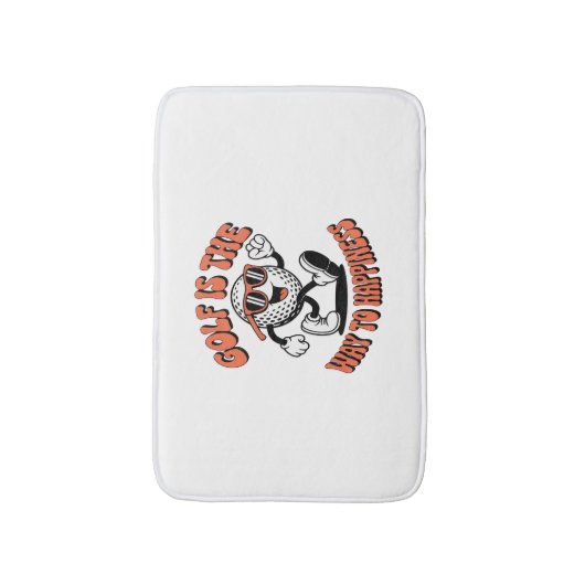 Vrolijke golfbal mascotte badmat (Voorkant Verticaal)