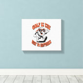 Vrolijke golfbal mascotte canvas afdruk (Insitu (Houten vloer))