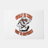 Vrolijke golfbal mascotte deurmat (Voorkant)