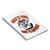 Vrolijke golfbal mascotte notitieboek (Rechterzijde)