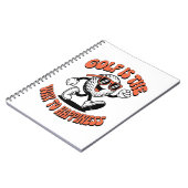 Vrolijke golfbal mascotte notitieboek (Linkerzijde)