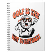 Vrolijke golfbal mascotte notitieboek (Voorkant)