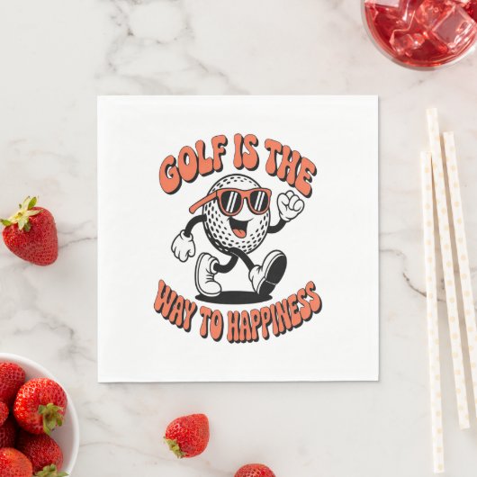Vrolijke golfbal mascotte servet (Insitu)