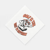 Vrolijke golfbal mascotte servet (Hoek)