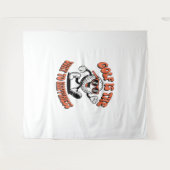 Vrolijke golfbal mascotte wandkleed (Voorkant (horizontaal))