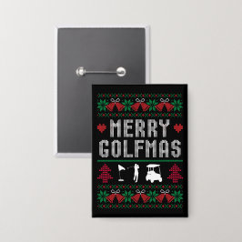 Vrolijke Golfmas Golf Golfen Golfer Lelijke Kerst Button
