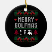 Vrolijke Golfmas Golf Golfen Golfer Lelijke Kerst Keramisch Ornament (Voorkant)