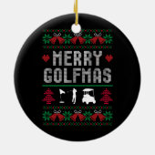 Vrolijke Golfmas Golf Golfen Golfer Lelijke Kerst Keramisch Ornament (Achterkant)