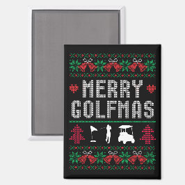 Vrolijke Golfmas Golf Golfen Golfer Lelijke Kerst Magneet