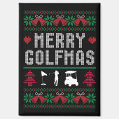 Vrolijke Golfmas Golf Golfen Golfer Lelijke Kerst Magneet (Voorkant)