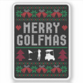 Vrolijke Golfmas Golf Golfen Golfer Lelijke Kerst Sticker (Voorkant)
