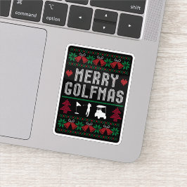 Vrolijke Golfmas Golf Golfen Golfer Lelijke Kerst Sticker