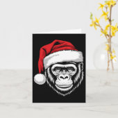 Vrolijke Gorilla Santa op Gorilla Christmas Kaart (Gele Bloem)