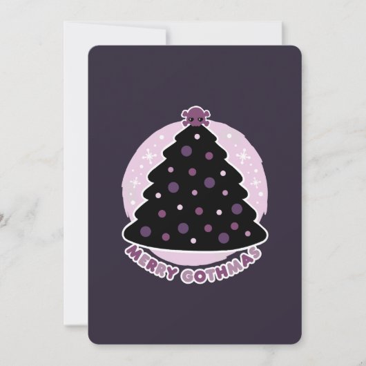 Vrolijke Gothmas Paars Feestdagenkaart (Voorkant)