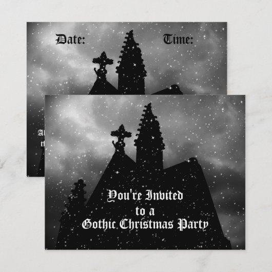 Vrolijke Gotische Kerstfeest uitnodigingen (Voorkant / Achterkant)