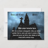 Vrolijke Gotische Kerstmis blauwe uitnodigingen (Achterkant)