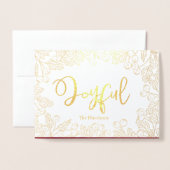 Vrolijke gouden bessen Bourgogne Kerstfoto Folie Kaarten (Voorkant met envelop)