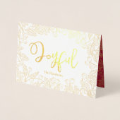 Vrolijke gouden bessen Bourgogne Kerstfoto Folie Kaarten (Voorkant)