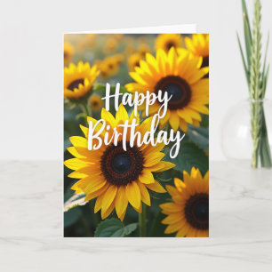 Vrolijke Gouden Bloemen Kaart