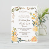 Vrolijke gouden bloesems kaart (Staand voorkant)