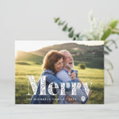 Vrolijke Gouden Gele Wervelingen Foto Kerstmis Feestdagenkaart (Staand voorkant)