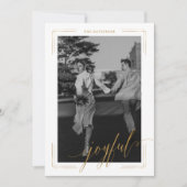 Vrolijke Gouden Glitter Script Foto Kerstkaart (Voorkant)