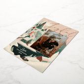 Vrolijke gouden kerst | Mountain Village Foto Folie Feestdagenkaart (Gedraaid)