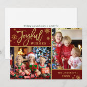 Vrolijke Gouden Lijst Moderne Script 2 FOTO Felici Feestdagenkaart (Voorkant / Achterkant)