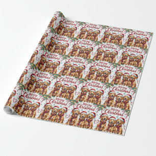 Vrolijke Goudkleurige Retriever Honden Prettig Ker Cadeaupapier