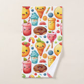 Vrolijke grappige schattige snoepjes bad handdoek (Handdoek)