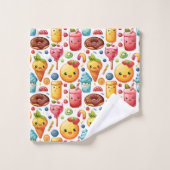 Vrolijke grappige schattige snoepjes bad handdoek (Wasdoekje)