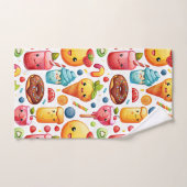 Vrolijke grappige schattige snoepjes bad handdoek (Handdoek)