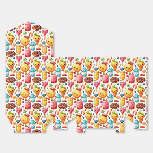 Vrolijke grappige schattige snoepjes bedankdoosjes (Ongevouwen)