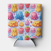 Vrolijke grappige schattige snoepjes blikjeskoeler (Voorkant)