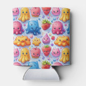 Vrolijke grappige schattige snoepjes blikjeskoeler (Achterkant)