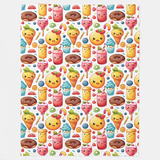 Vrolijke grappige schattige snoepjes fleece deken (Voorkant)