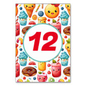 Vrolijke grappige schattige snoepjes kaart (Achterkant)