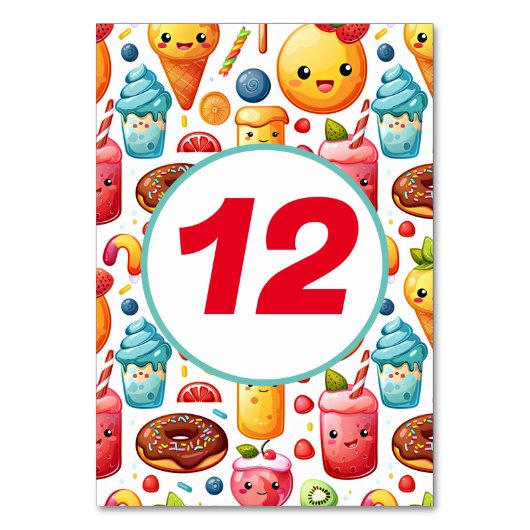 Vrolijke grappige schattige snoepjes kaart (Achterkant)