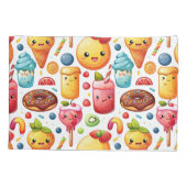 Vrolijke grappige schattige snoepjes kussensloop (Achterkant)