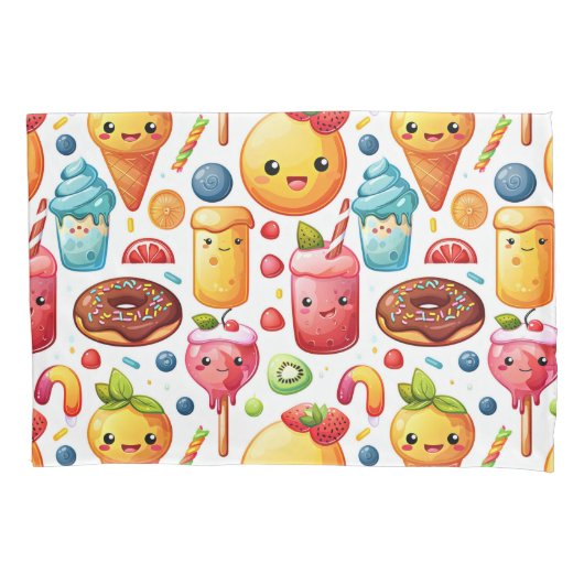 Vrolijke grappige schattige snoepjes kussensloop (Voorkant)