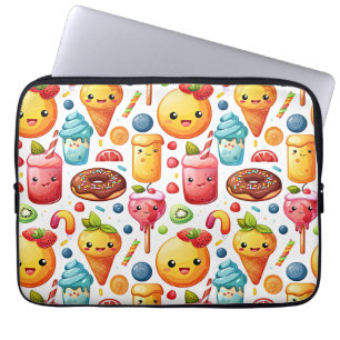 Vrolijke grappige schattige snoepjes laptop sleeve