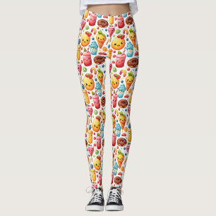 Vrolijke grappige schattige snoepjes leggings