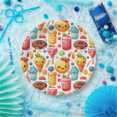 Vrolijke grappige schattige snoepjes papieren bordje (Feest)