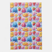 Vrolijke grappige schattige snoepjes theedoek (Verticaal)