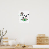 vrolijke grazing koe poster (Keuken)